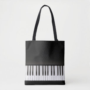 Piano Music Black and White Tote Bag