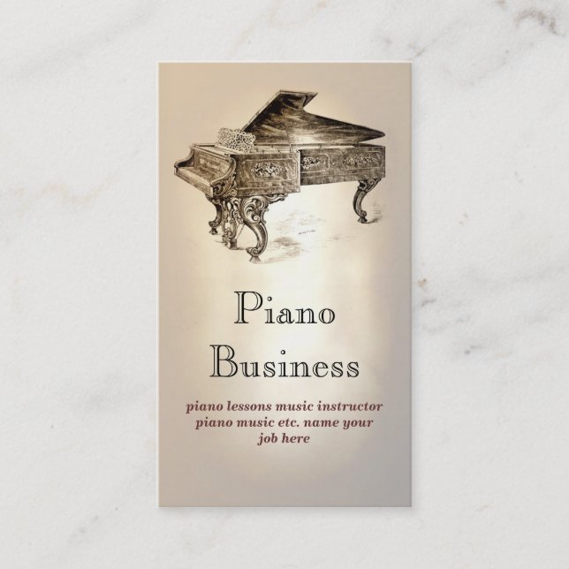 piano music business card (Front)