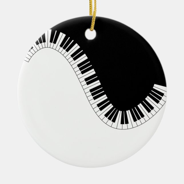 PIANO MUSIC CERAMIC TREE DECORATION (Front)