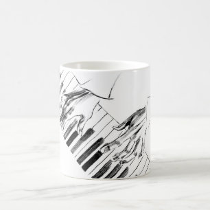 Piano music coffee mug