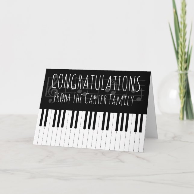 Piano Music Congratulations Card (Front)