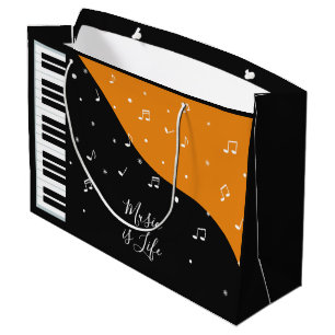 Piano Music custom text large gift bag