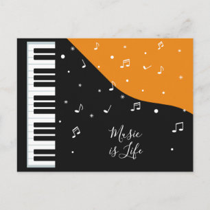 Piano Music custom text postcard