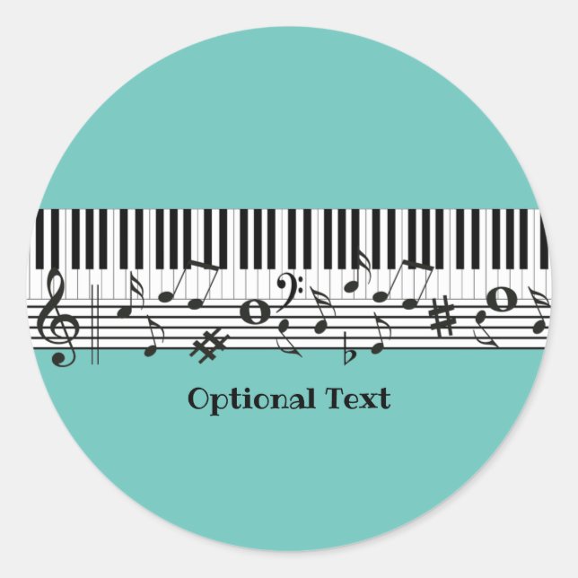 Piano Music Design Classic Round Sticker (Front)
