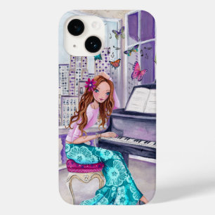 Piano Music Girl in New+York Iphone 6 plus Case