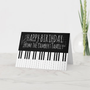 Piano Music Happy Birthday Card