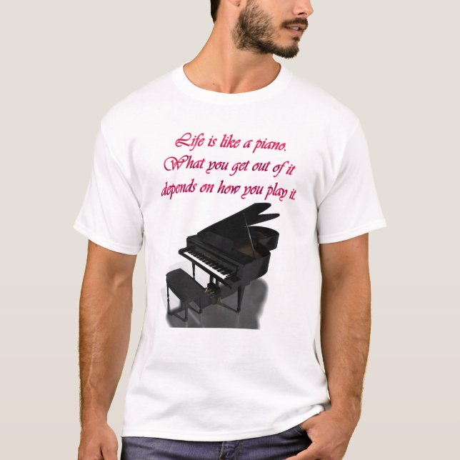 Piano Music Love Play T-Shirt (Front)
