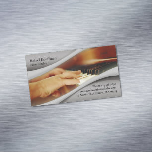 Piano Music Magnetic Business Card