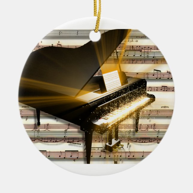 piano_music_notes ceramic tree decoration (Front)