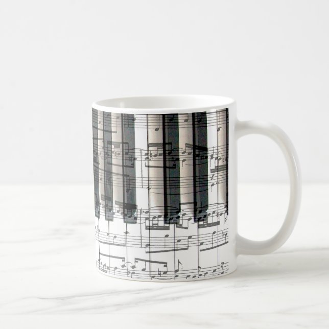piano music notes coffee mug (Right)