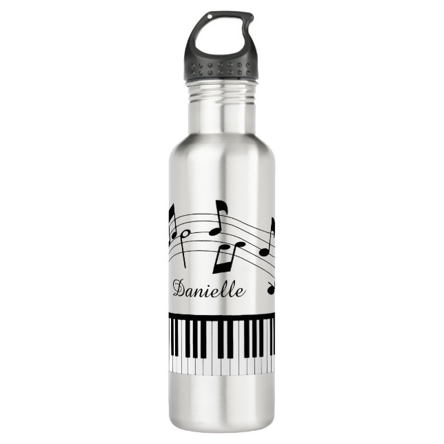 Piano Music Notes Custom Colours Personalised 710 Ml Water Bottle (Front)