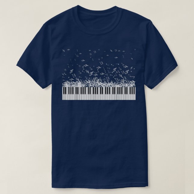 Piano Music Notes Instrument Musician Pianist  T-Shirt (Design Front)