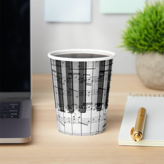 piano music notes paper cups (Insitu)