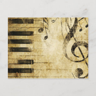 Piano Music Notes Postcard