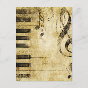 Piano Music Notes Postcard