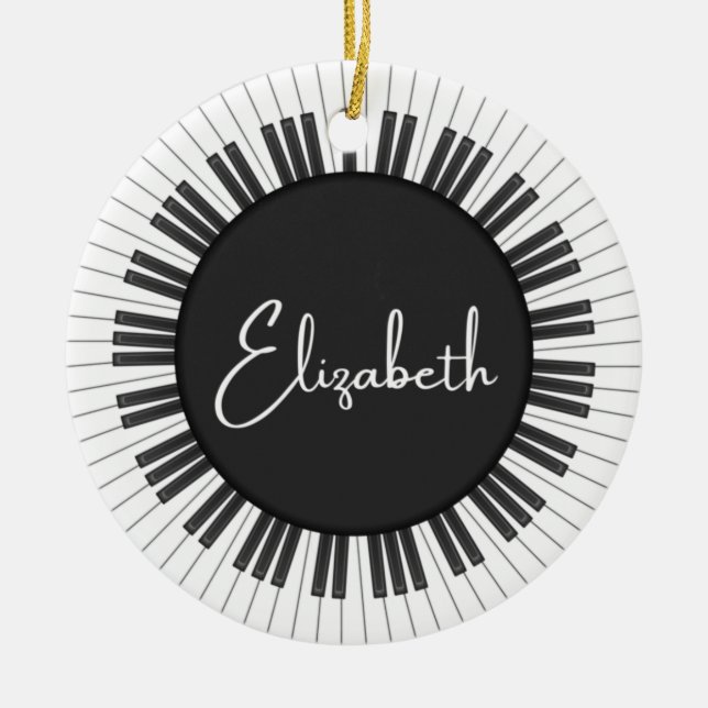 Piano Music Ornament Customisable Personalised (Front)