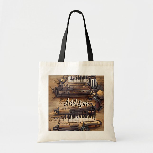 Piano Music Personalised  Tote Bag (Front)