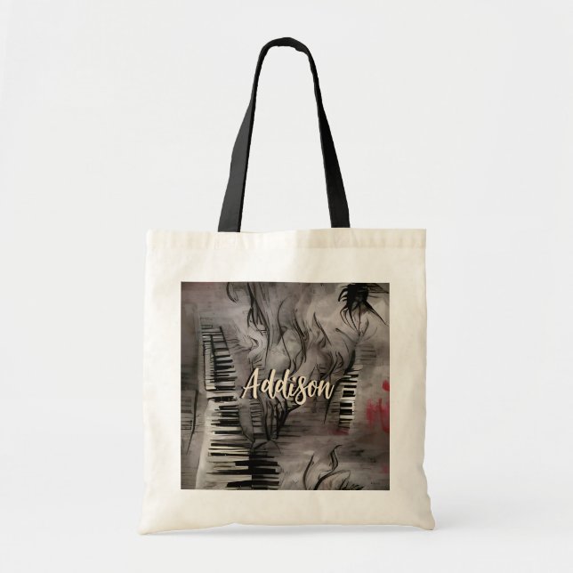 Piano Music Personalised  Tote Bag (Front)