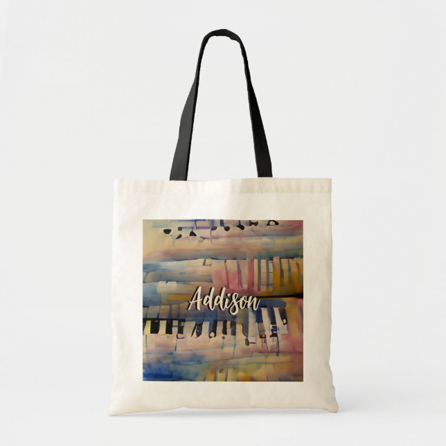 Piano Music Personalised  Tote Bag (Front)