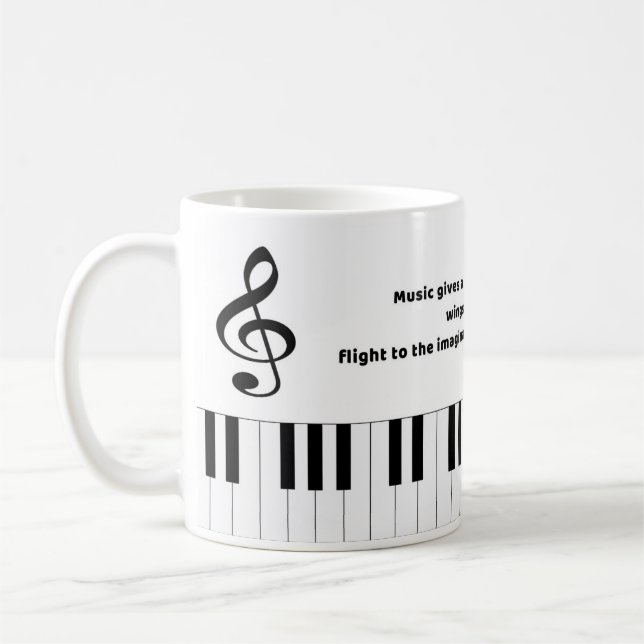 Piano Music Quotes Coffee Mug (Left)
