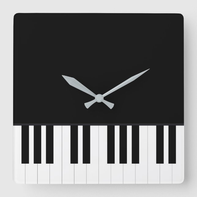 PIANO MUSIC SQUARE WALL CLOCK (Front)