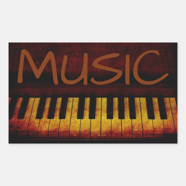 Piano, Music, Sticker (Front)