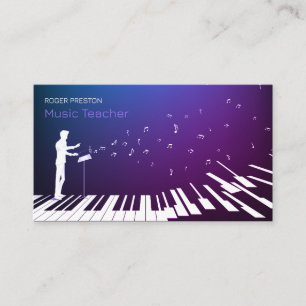 Piano Music Teacher Business Card