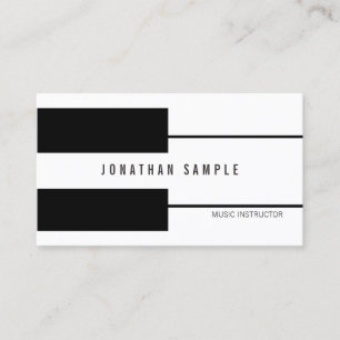 Piano Music Teacher Instructor Elegant Modern Business Card