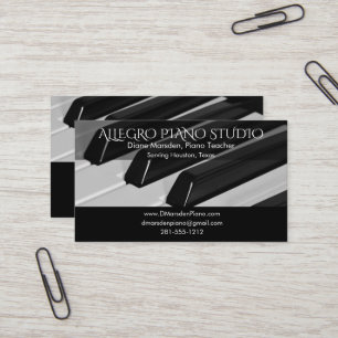 Piano Music Teacher Simple Classic Business Card
