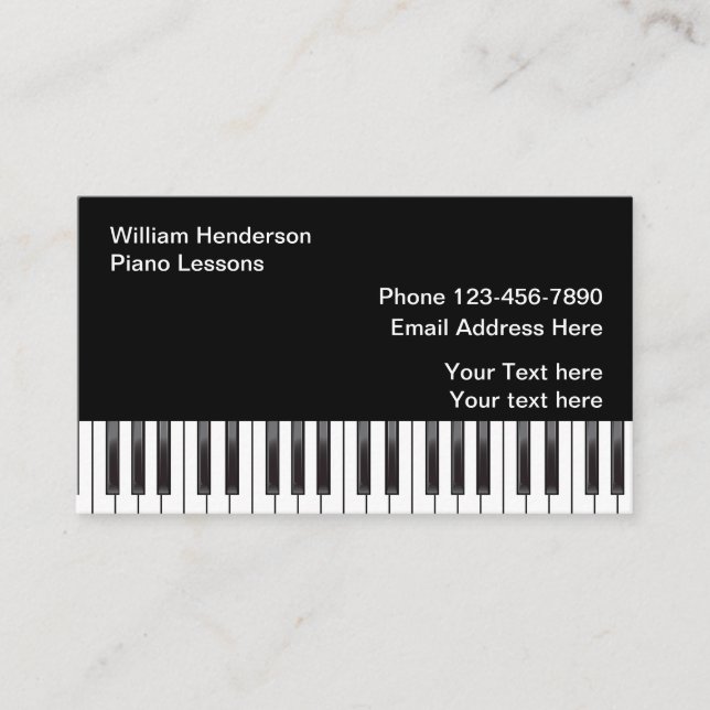 Piano Music Theme Business Card (Front)