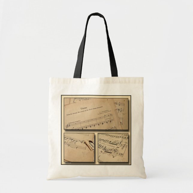 Piano Music Tote Bag (Front)