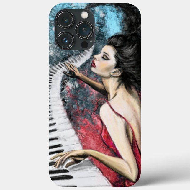 Piano Music Woman iPhone Case (Back)
