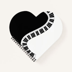 Piano Musical Heart Notebook