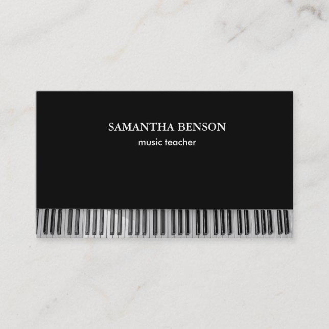 Piano Musician Business card with Music Note (Front)