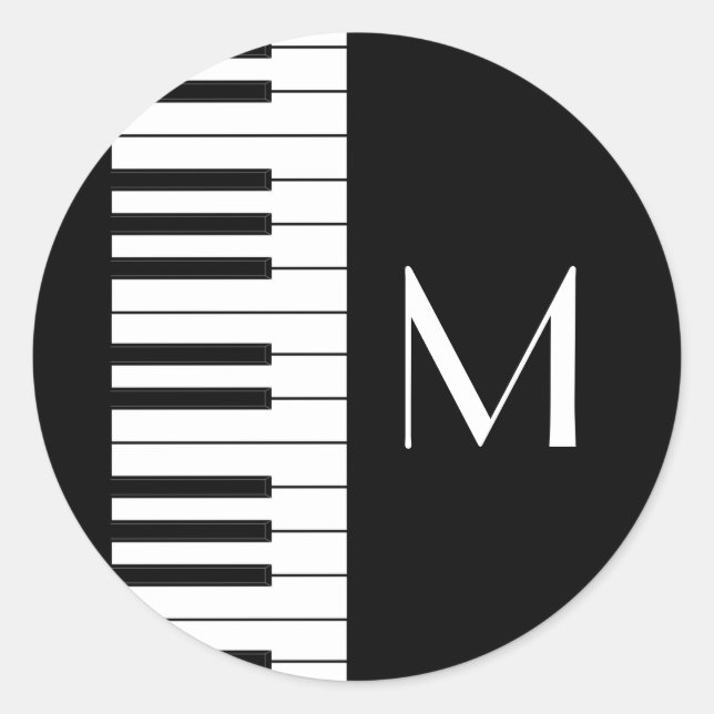 Piano Musician Music Teacher Classic Round Sticker (Front)