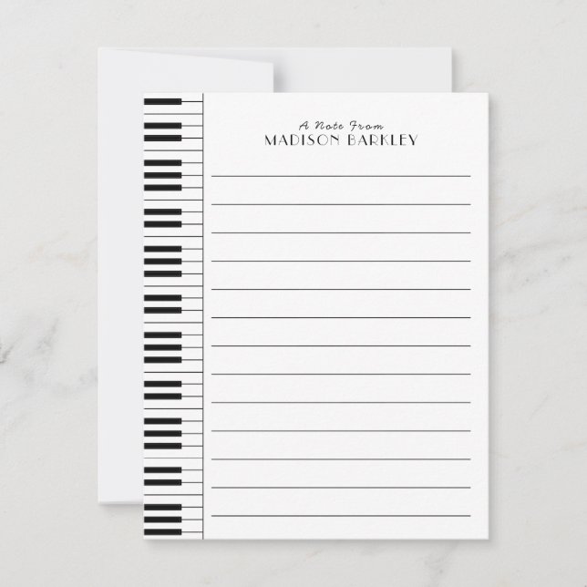Piano Musician Music Teacher Thank You Card (Front)