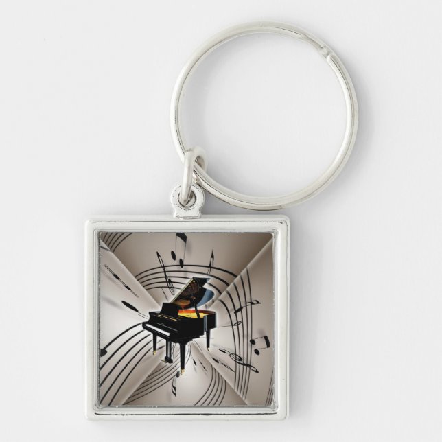 Piano Notes and Staff Key Ring (Front)