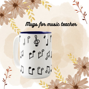  Piano Notes Modern Music Instrument  Two-Tone Coffee Mug