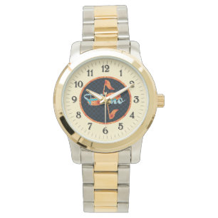 Piano Notes Pattern Circle  Watch