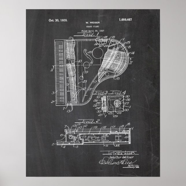 Piano Patent Poster (Front)