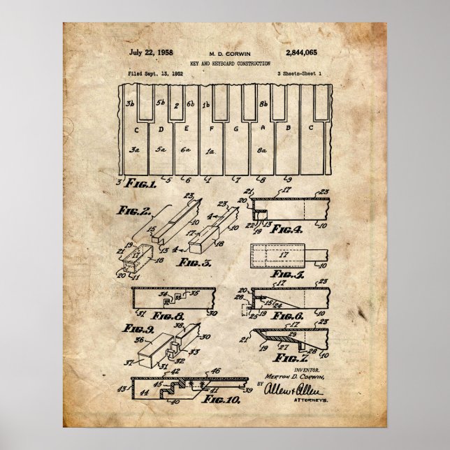 Piano Patent Poster (Front)