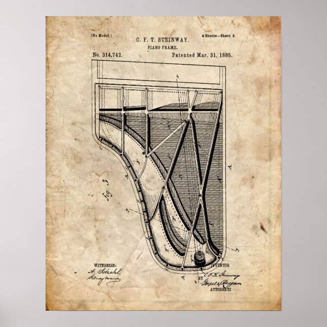 Piano Patent Poster (Front)