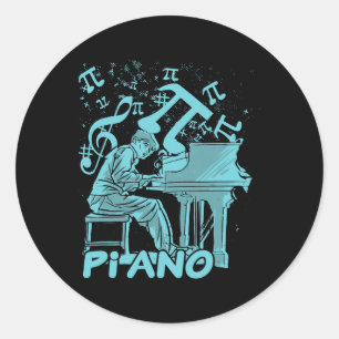 Piano Pi 3.14 Day Symbol Math Science Music Pun Classic Round Sticker