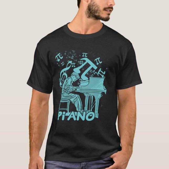 Piano Pi  3 14 Day Symbol Math & Science Music Pun T-Shirt (Front)