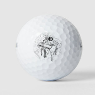 Piano Pianist Musician Music Monogram Art Golf Balls