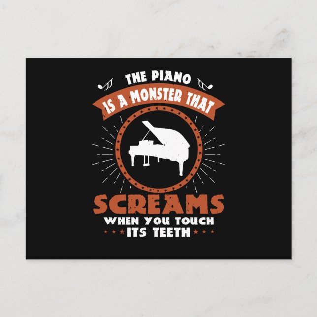 Piano - Piano Is A Monster With Teeth Postcard (Front)