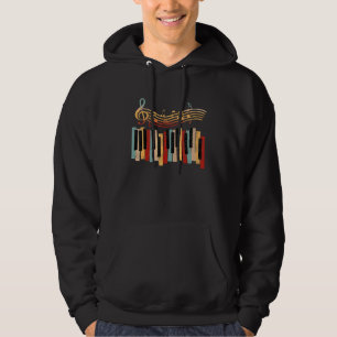 Piano Piano Keyboard Synthesizer And Treble Clef   Hoodie