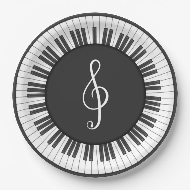 Piano Plates Customisable Party Concert Recital (Front)