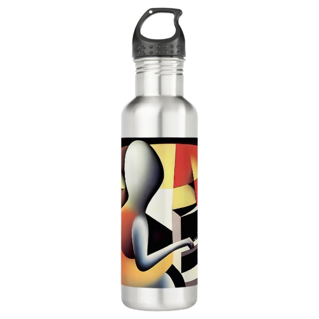 Piano Player - Airbrush Art 710 Ml Water Bottle (Front)