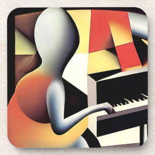 Piano Player - Airbrush Art Coaster